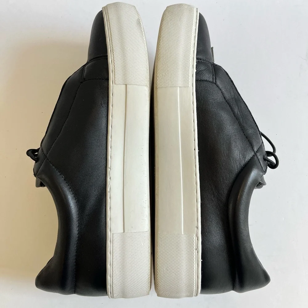 J Slides NYC Black Leather Platform Sneakers Size 8